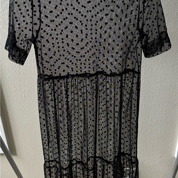 Women’s Sheer Mesh Dress with Polka Dots - Picture 4 of 9